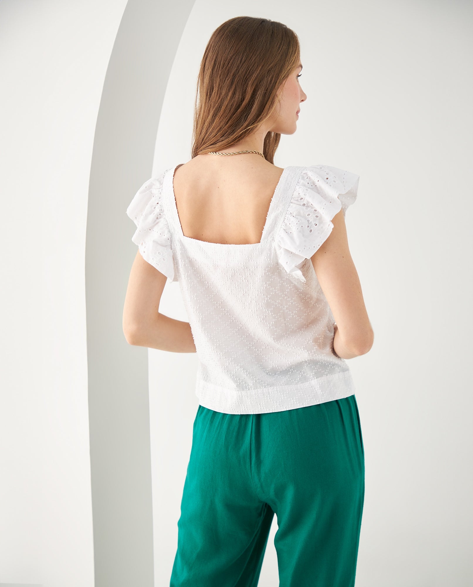 Camisa manga sisa con bolero para mujer - Blanco 34_612F026_BLA114001_4