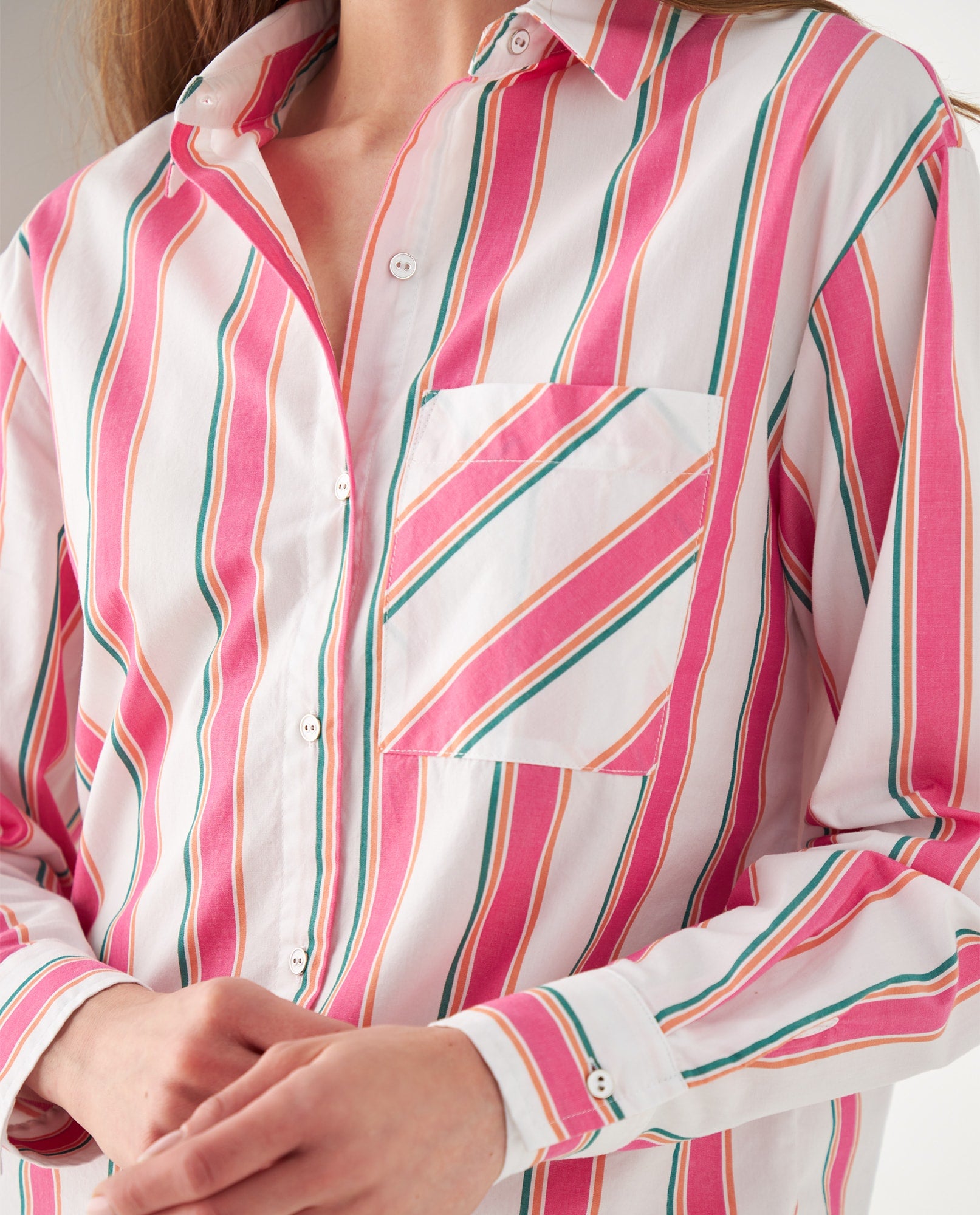 Camisa con diseño a rayas para mujer - Blanco 34_612F028_BLA114001_3