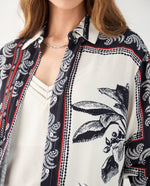 Camisa con mix de estampados para mujer - Blanco