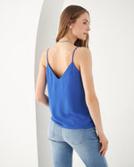 Camisa con escote en V para mujer - Azul