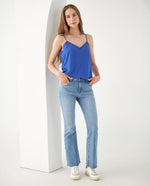 Camisa con escote en V para mujer - Azul