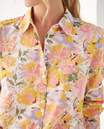 Camisa con estampado de flores para mujer - Amarillo