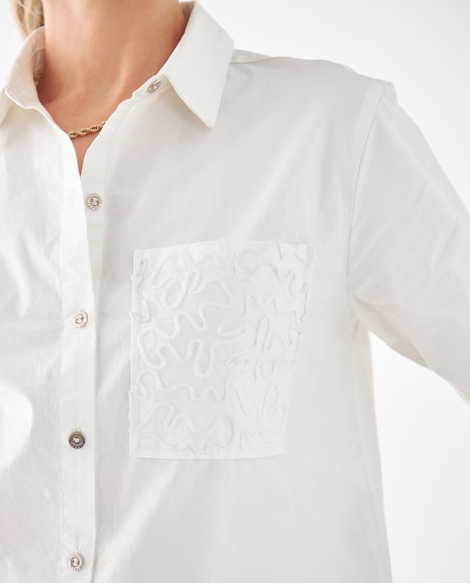 Camisa clásica de botones para mujer - Crudo