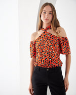 Camisa de cuello alto para mujer - Naranja