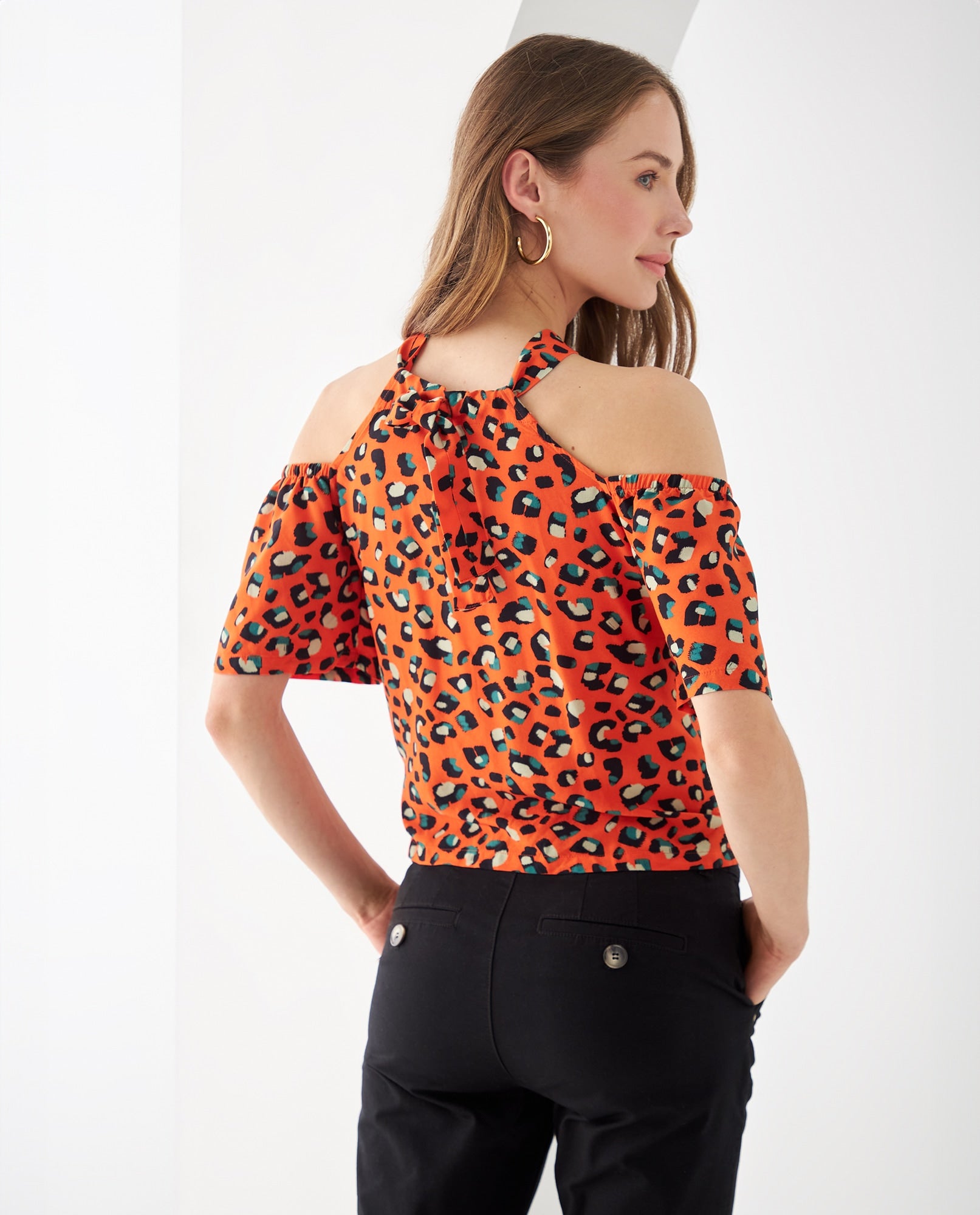 Camisa de cuello alto para mujer - Naranja 34_612F062_NAR161363_4