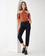 Camisa de cuello alto para mujer - Naranja