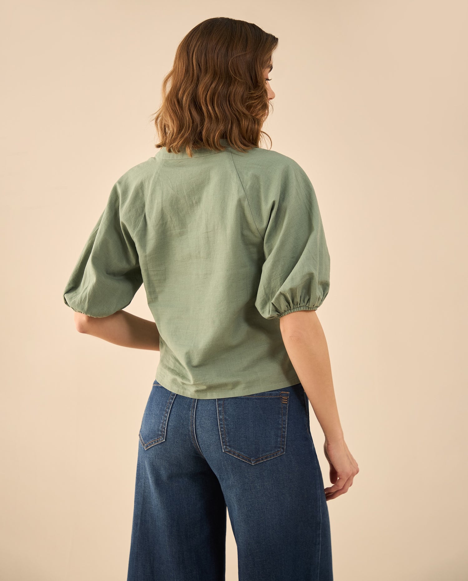 Camisa manga 3/4 para mujer - Verde