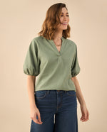 Camisa manga 3/4 para mujer - Verde