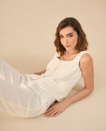 Camisa de escote redondo para mujer - Blanco