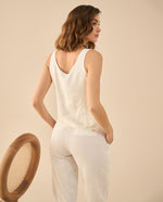 Camisa de escote redondo para mujer - Blanco