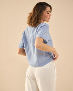 Camisa a rayas para mujer - Azul
