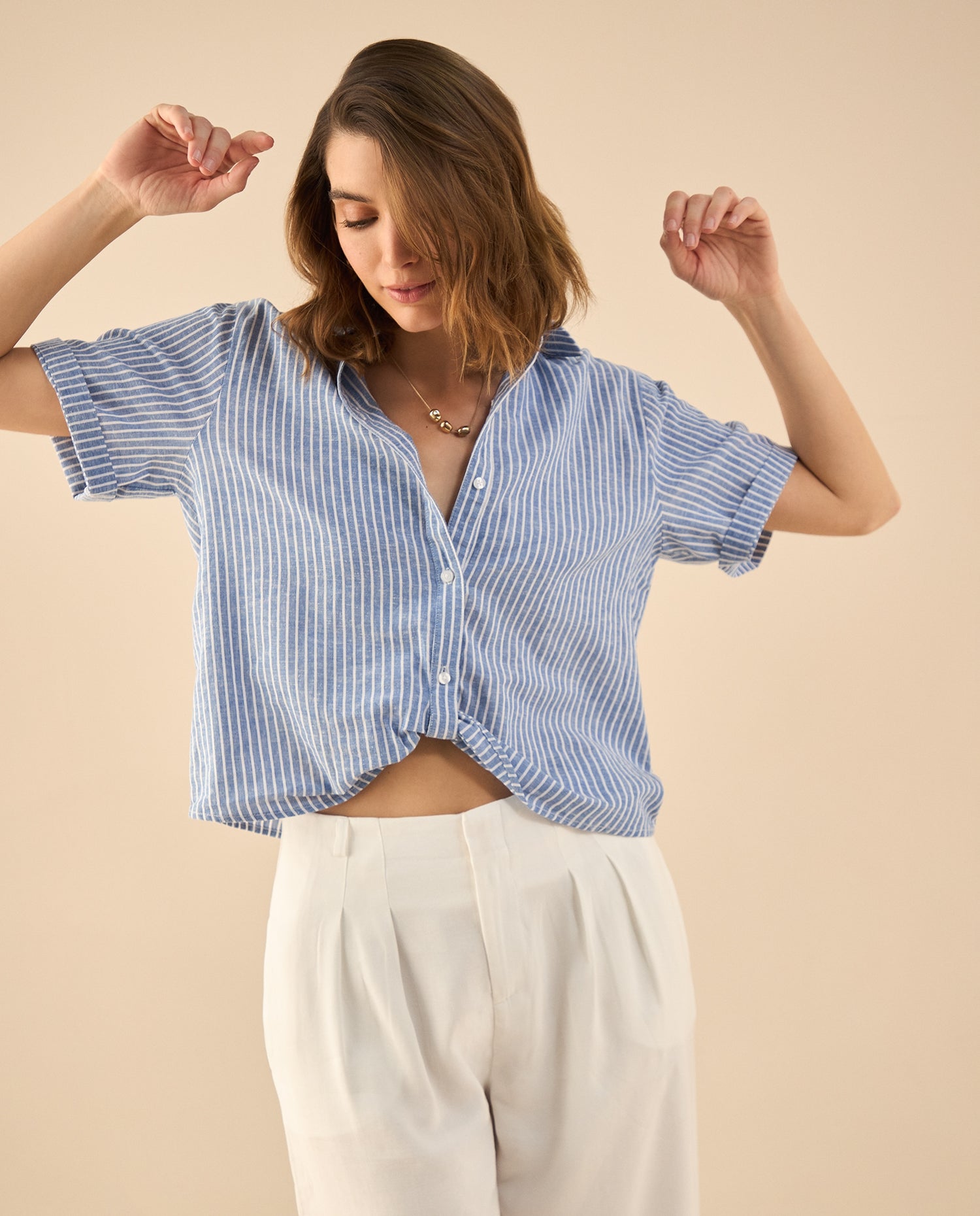 Camisa a rayas para mujer - Azul