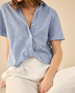 Camisa a rayas para mujer - Azul