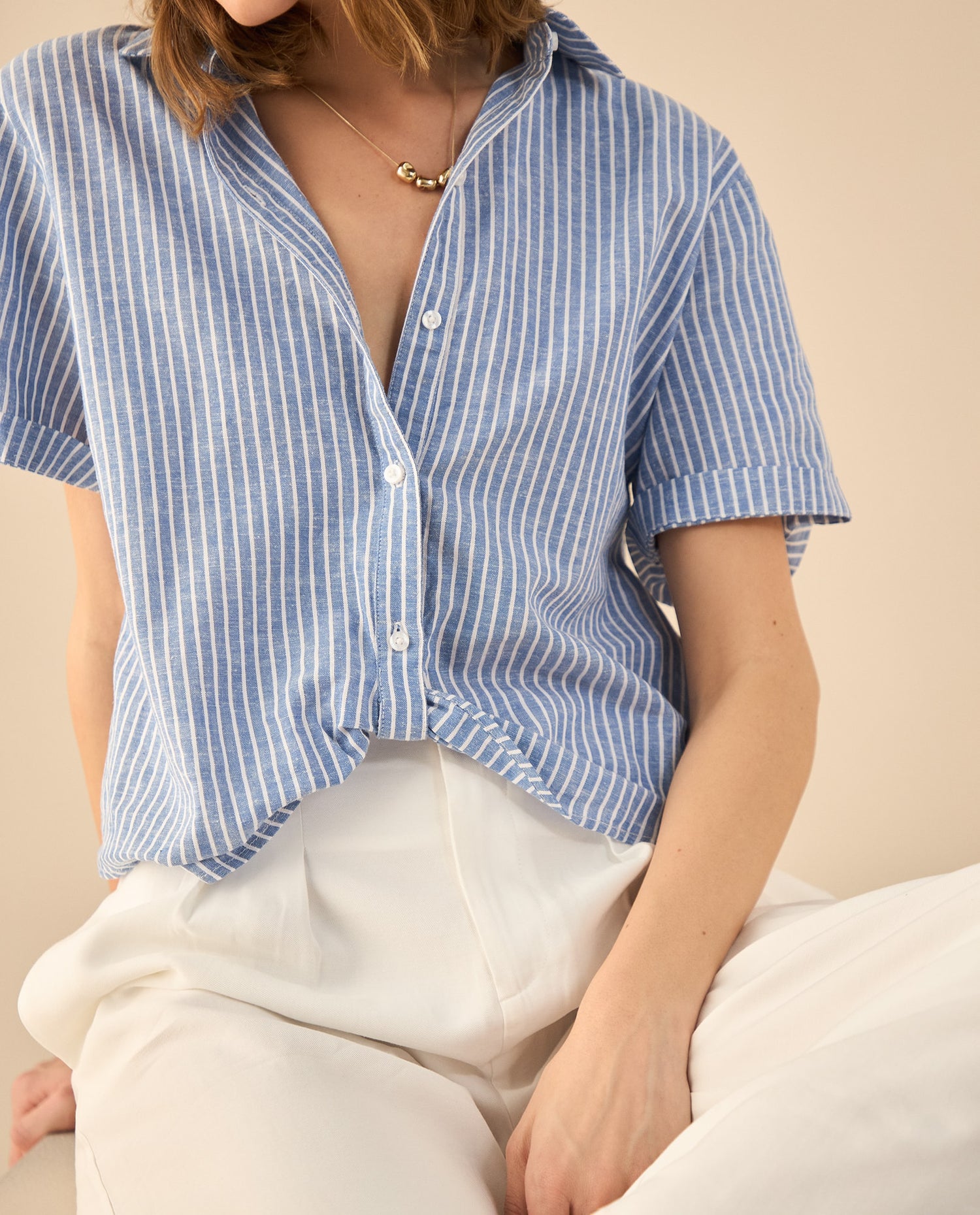 Camisa a rayas para mujer - Azul