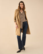 Camisa de animal print para mujer - Café