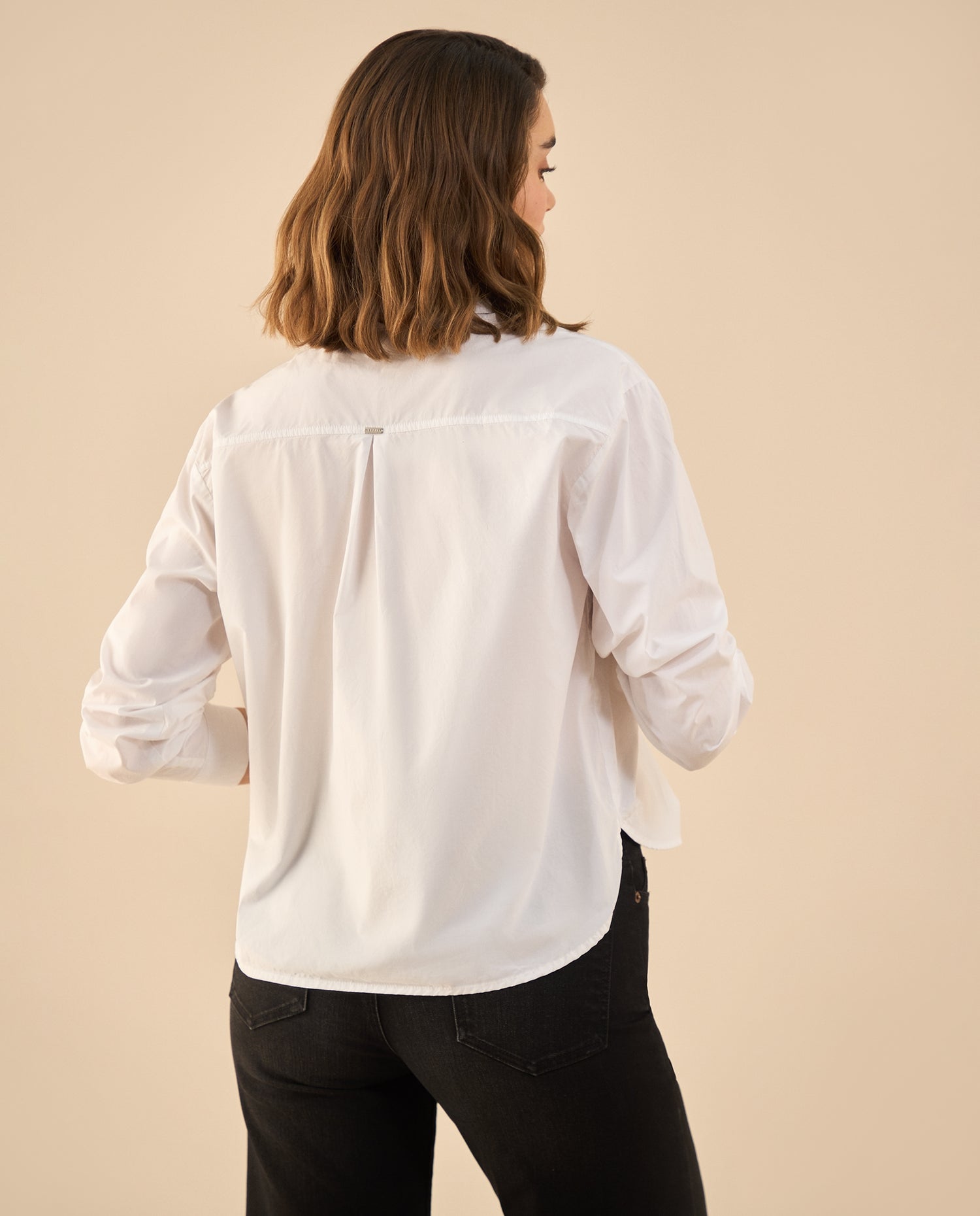 Camisa clásica manga larga para mujer - Blanco