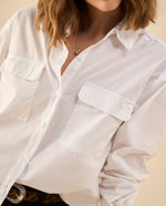 Camisa clásica manga larga para mujer - Blanco