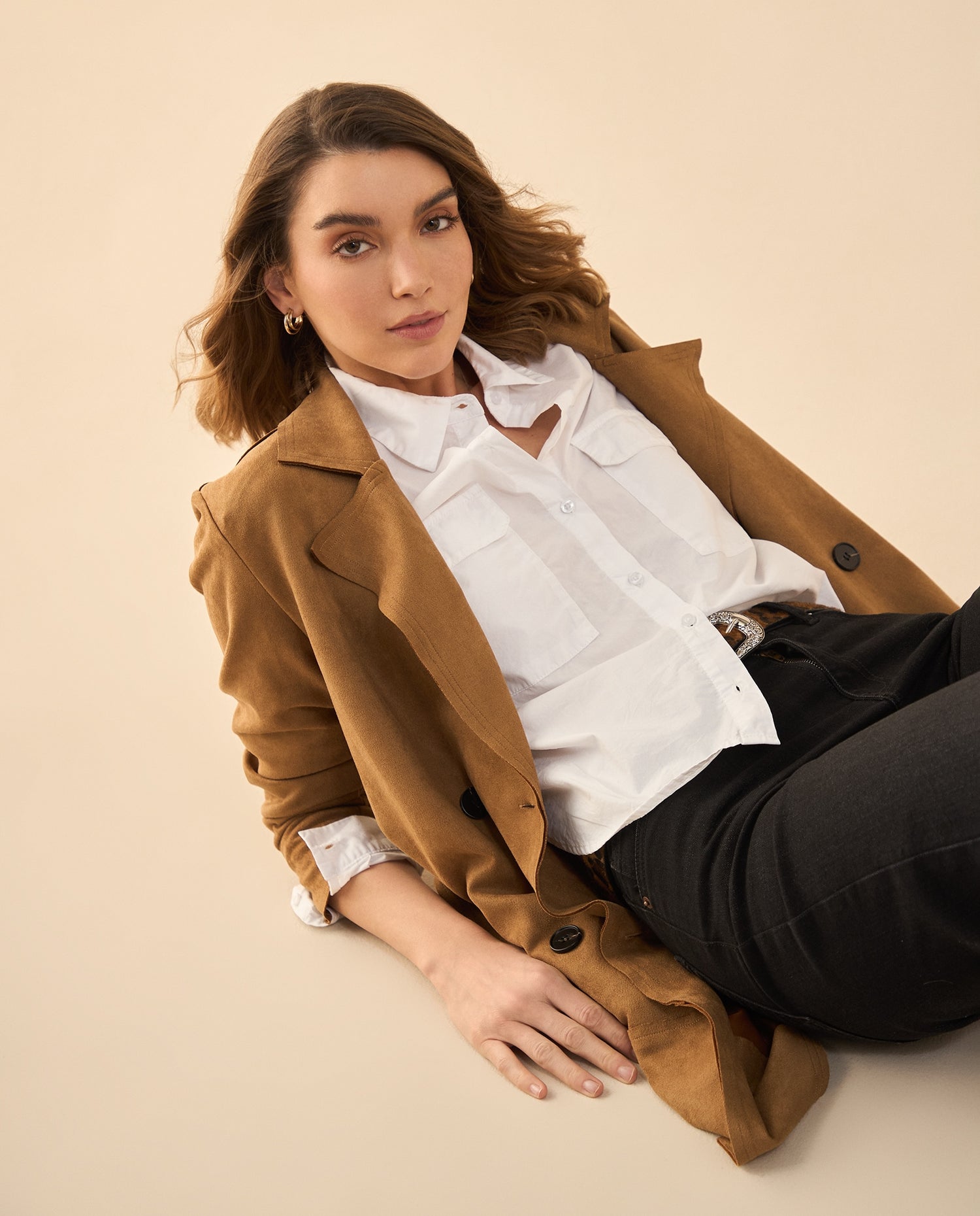 Camisa clásica manga larga para mujer - Blanco