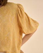 Camisa estampada manga corta para mujer - Beige