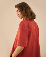 Camisa manga corta para mujer - Rojo