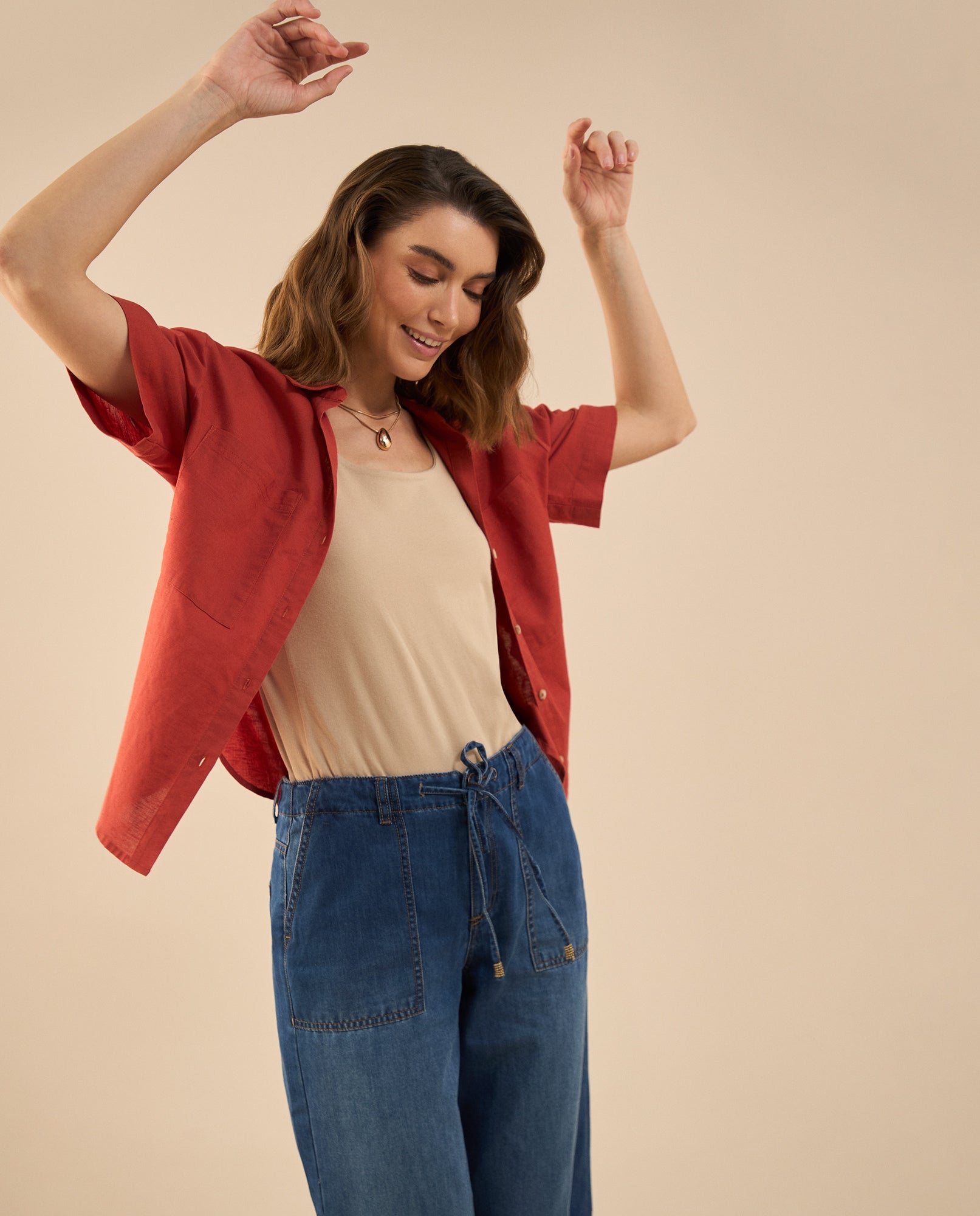 Camisa manga corta para mujer - Rojo 34_612G023_ROJ181444_6