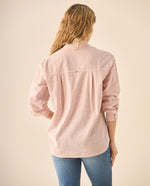 Camisa de diseño a rayas para mujer - Rojo