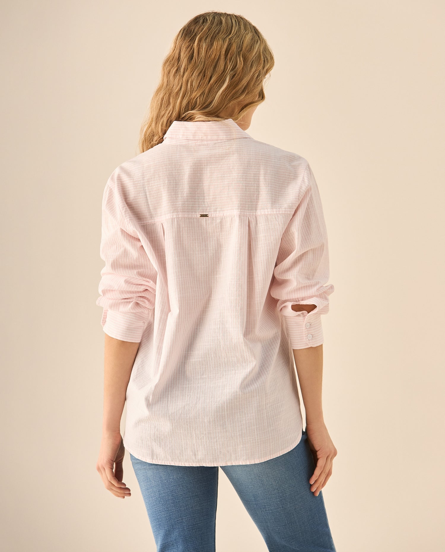 Camisa de diseño a rayas para mujer - Amarillo
