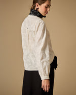 Camisa bordada manga larga cuello nerú - Crudo