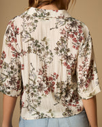 Camisa fluida manga 3/4 cuello camisero - Crudo