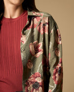 Camisa camisera manga larga con caída fluida - Verde
