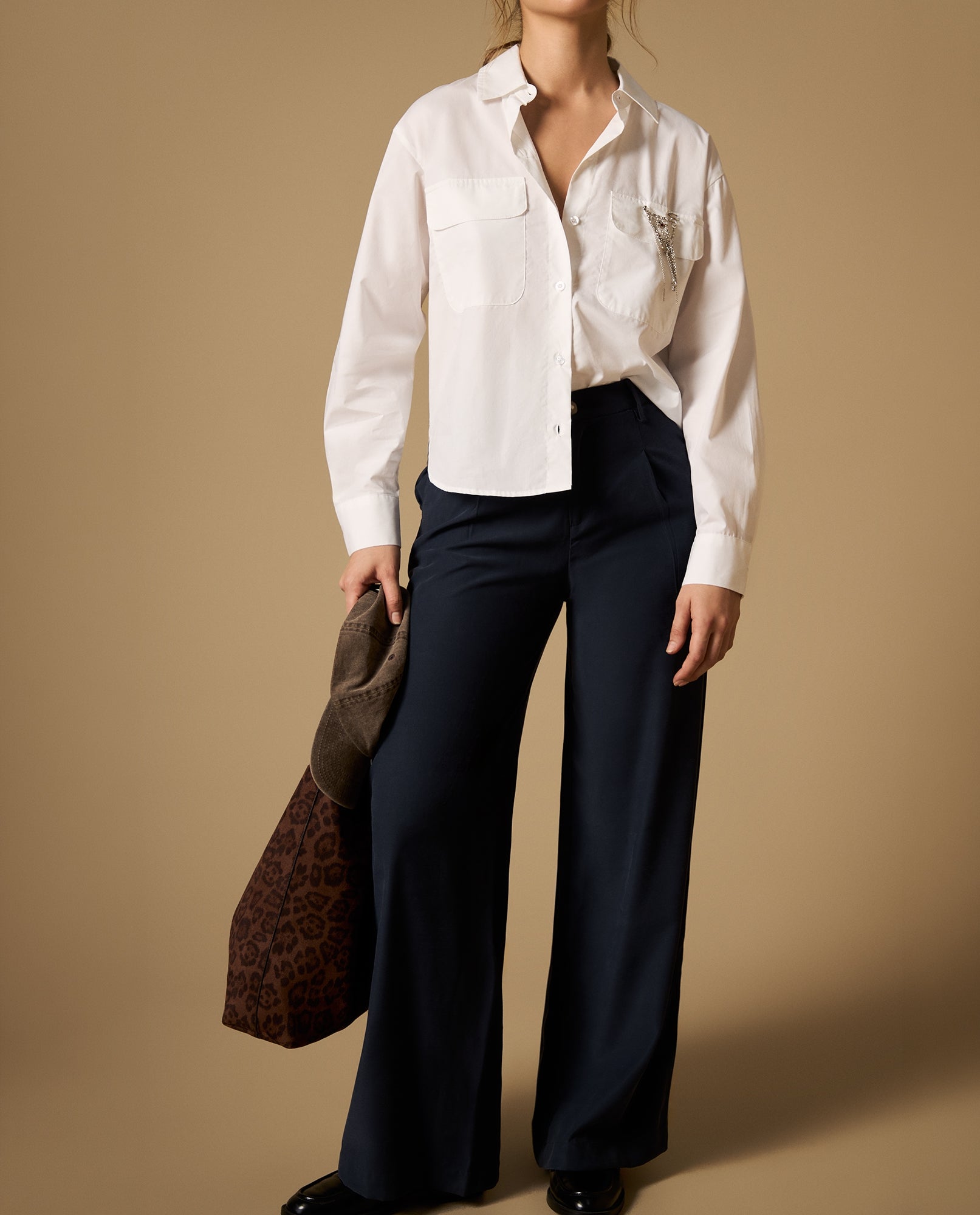 Camisa camisera manga larga con detalle de cadenas en bolsillo - Crudo 34_612H028_CRU114201_5