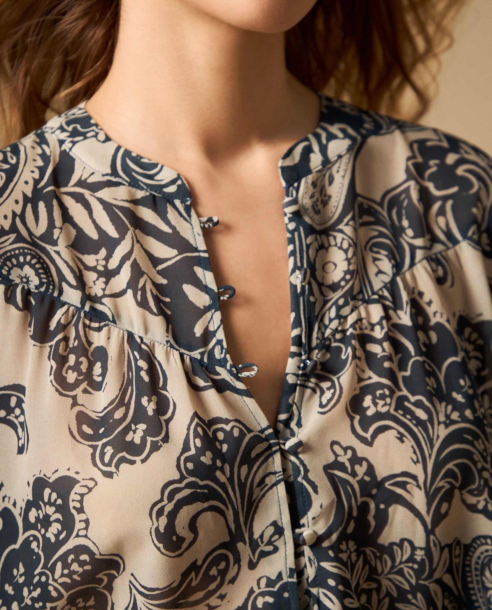Camisa estampada manga larga cuello camisero - Azul 34_612H030_AZU194129_5
