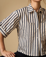 Camisa camisera manga corta con bolsillos frontales - Crudo