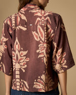 Camisa manga corta con diseño estilo ikat - Rojo
