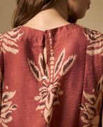 Camisa manga larga cuello camisero en tejido fluido - Rosa