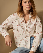 Camisa camisera estampada de manga larga - Crudo