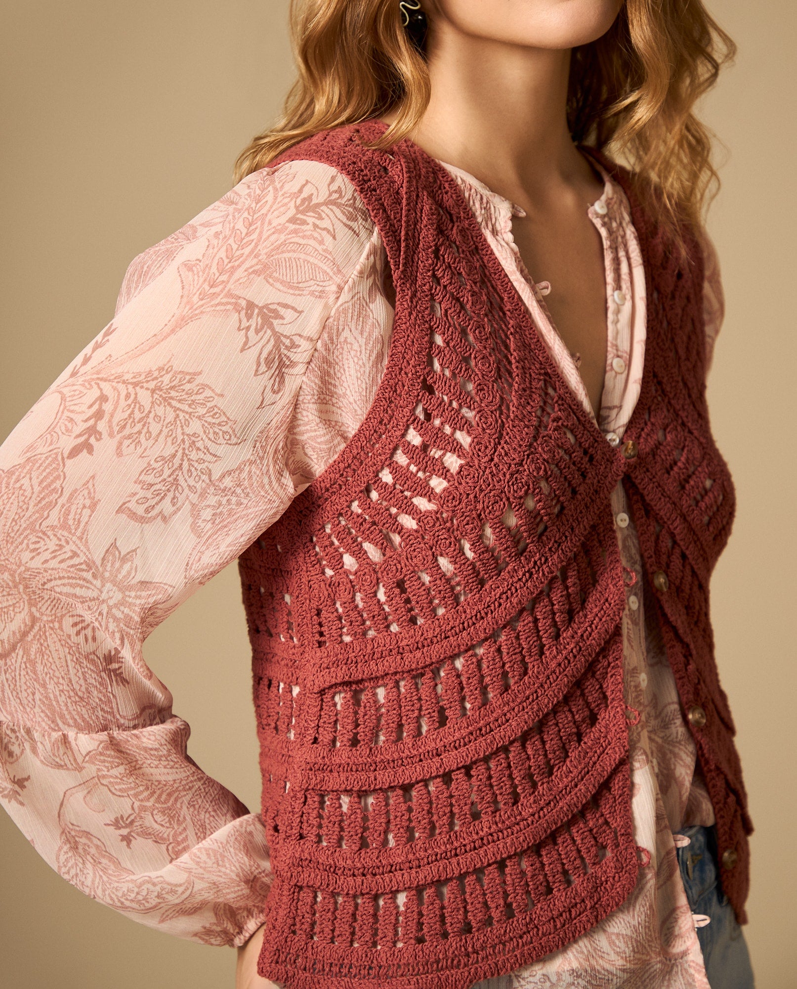 Camisa manga larga de tejido ligero - Rojo 34_612H211_ROJ181244_3
