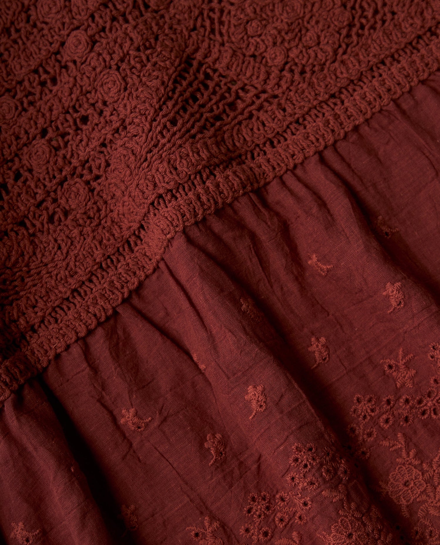 Camisa manga sisa con bordado en bajo - Rojo