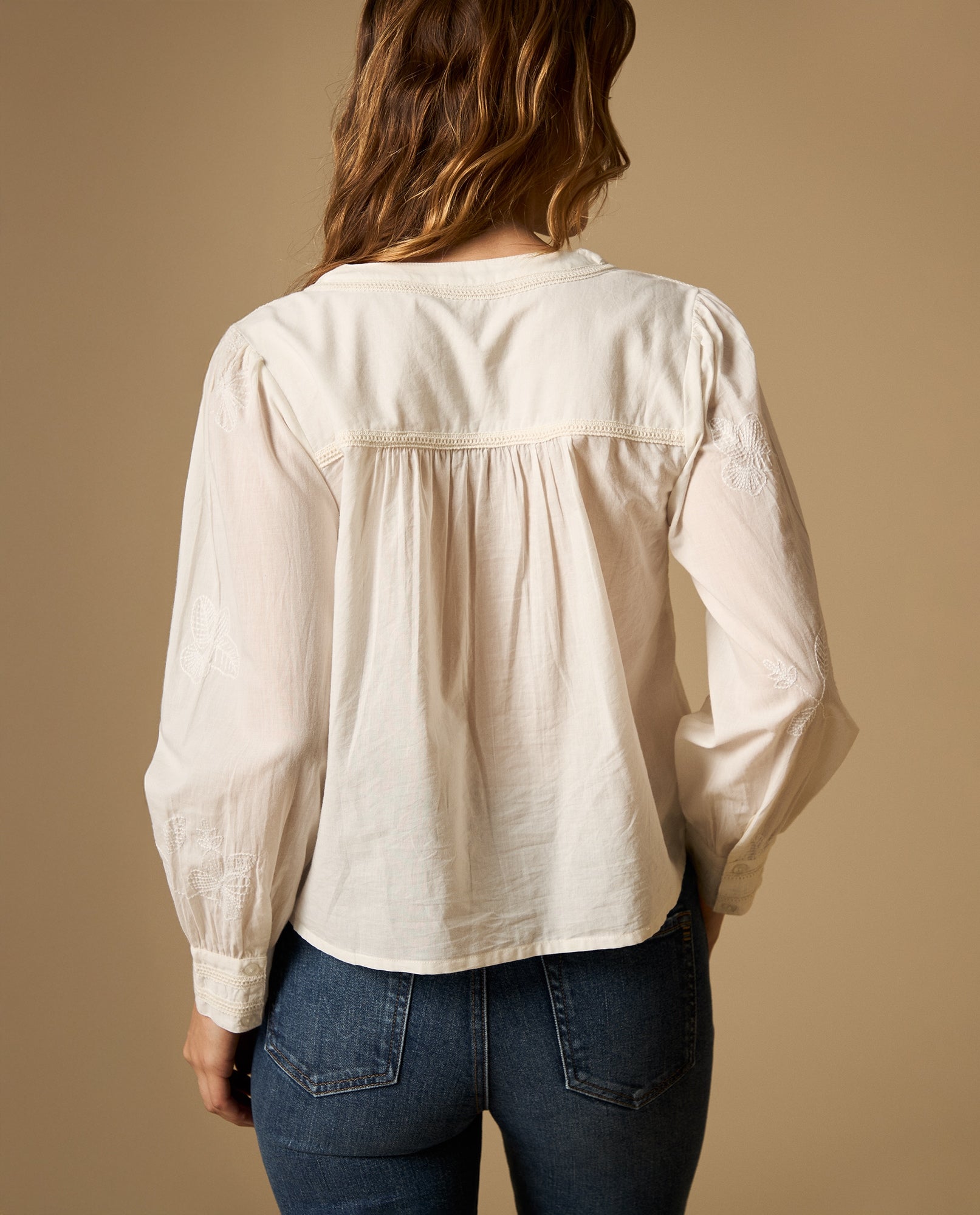 Camisa manga sisa cuello redondo en algodón - Crudo 34_612H230_CRU144501_4