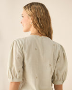 Camisa cuello nerú con bordados para mujer - Verde