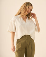 Camisa con escote en V para mujer - Blanco