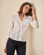 Camisa clásica manga larga para mujer - Blanco