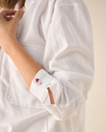 Camisa con detalle bordado en los puños para mujer - Crudo