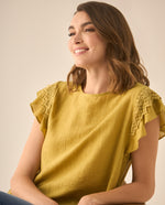 Camisa con bolero y tejido en mangas para mujer  - Verde