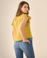 Camisa con bolero y tejido en mangas para mujer  - Verde