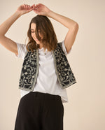 Camisa tipo chaleco para mujer - Negro