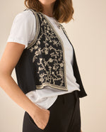 Camisa tipo chaleco para mujer - Negro