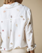 Camisa manga larga estampada marina - Crudo