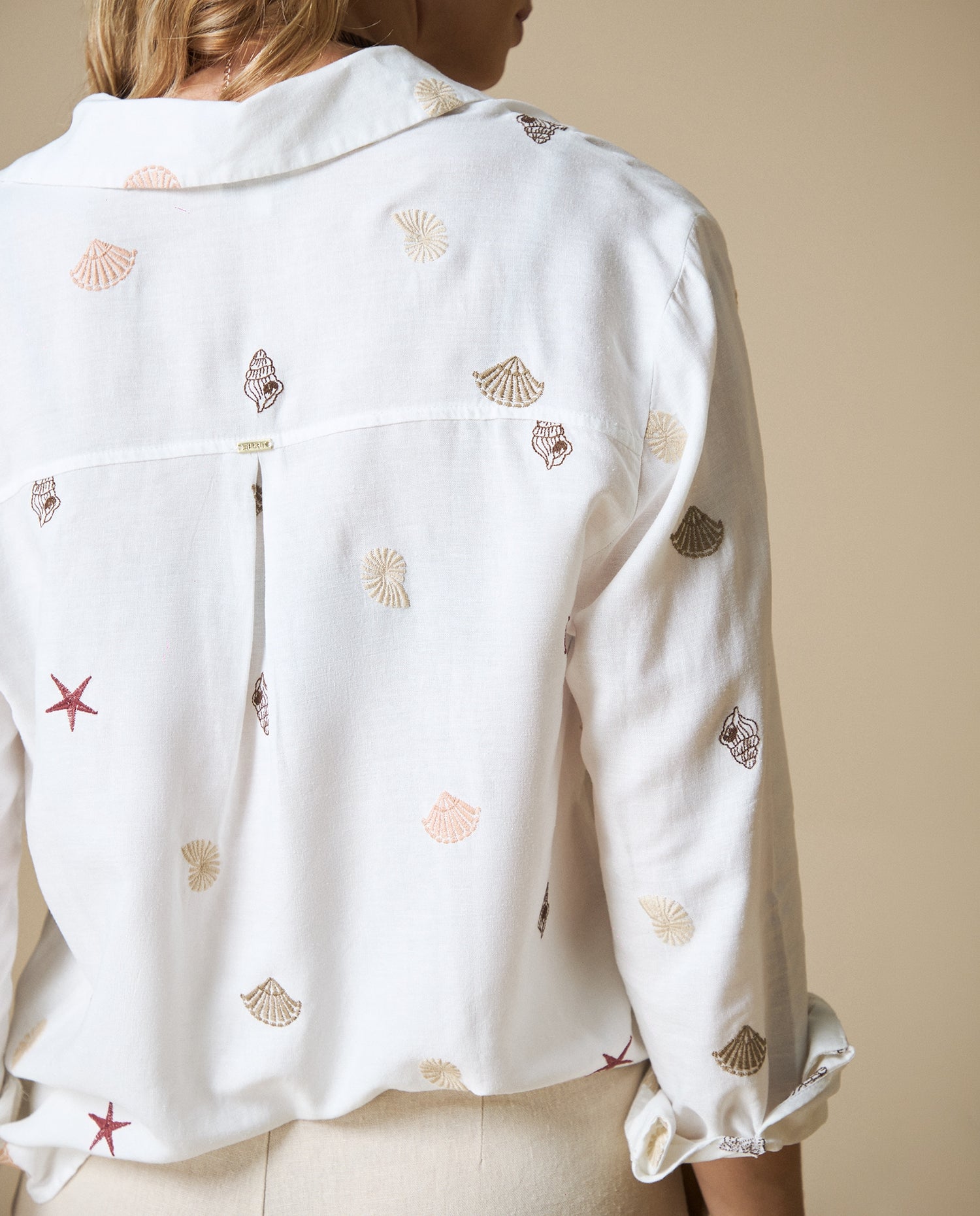 Camisa manga larga estampada marina - Crudo