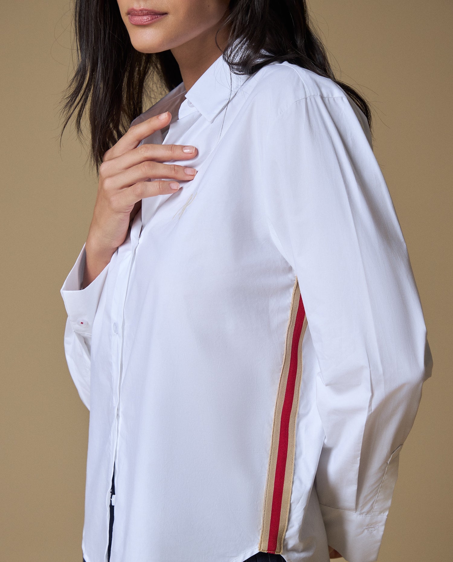 Camisa manga larga algodón - Blanco